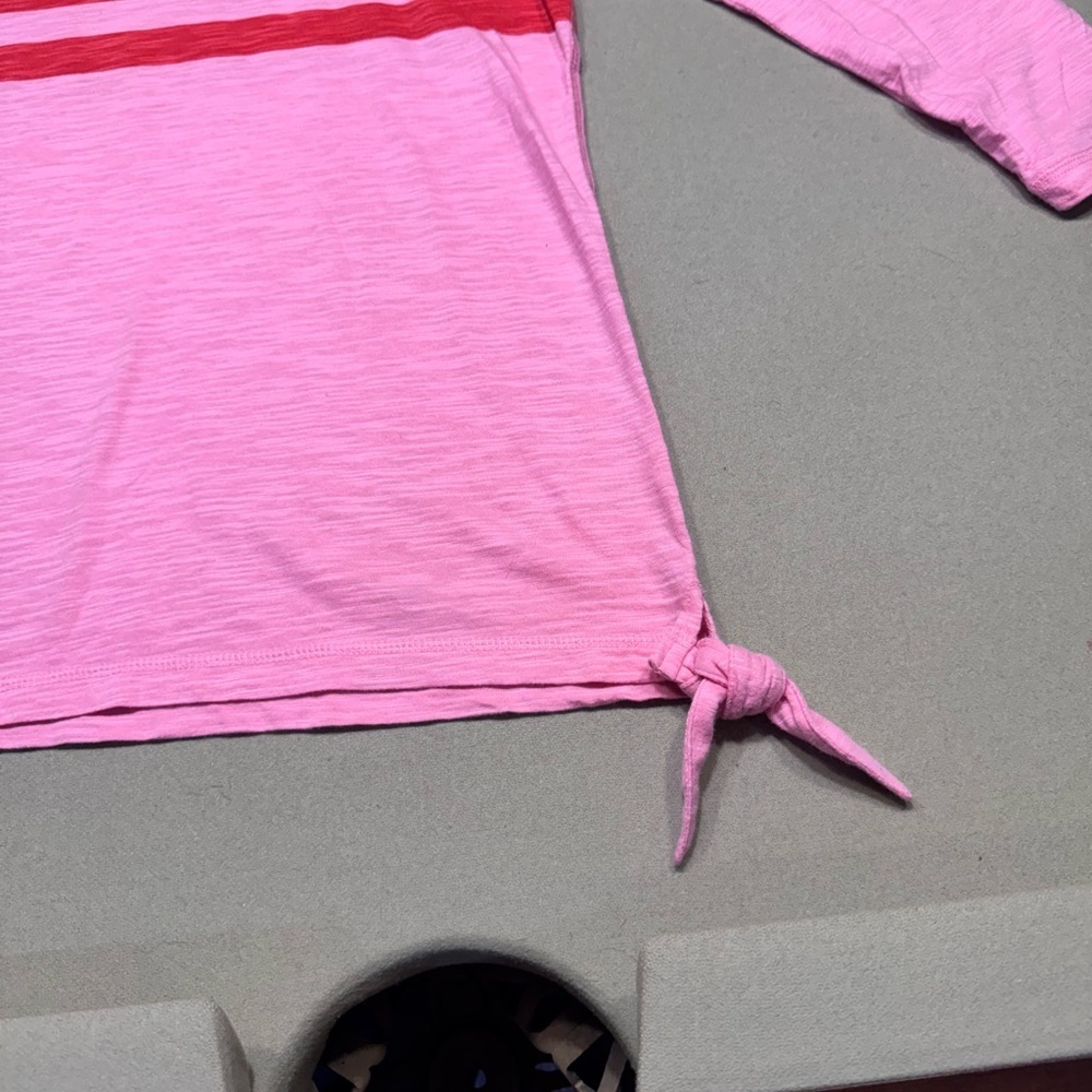 Talbots set of 2 Red and Pink Striped Tops - Picture 7 of 10